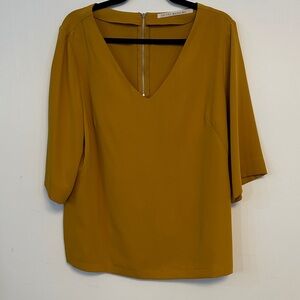 RACHEL Rachel Roy Golden V-Neck Blouse